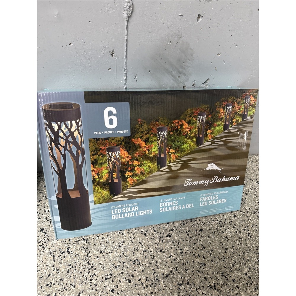 NEW Tommy Bahama 6 Pk Solar LED Path Garden Patio Landscape Solar Lights NIB
